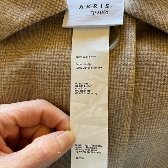 Akris Punto Tan Wool Blend Women's Jacket - Picture 5 of 6